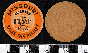Thumbnail of Tax Token: Missouri Retailers Sales Tax 5 Mills (1971.29.0001)