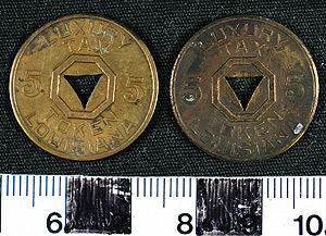 Thumbnail of Tax Token: Louisiana Luxury Tax Token, 5 Mills (1971.29.0009)