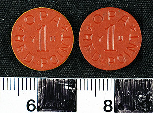 Thumbnail of Ration Token: Office of Price Administration, Red Point (1971.29.0013)