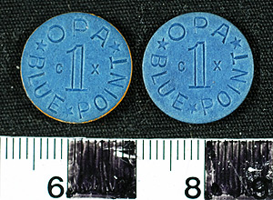 Thumbnail of Ration Token: Office of Price Administration, Blue Point (1971.29.0014)