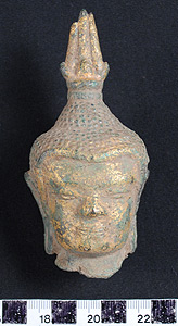 Thumbnail of Figurine Fragment: Buddha Head with Flame of Enlightenment (2007.08.0008)