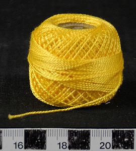 Thumbnail of Yellow Perle Cotton Spool, Skein (2007.11.0006E)