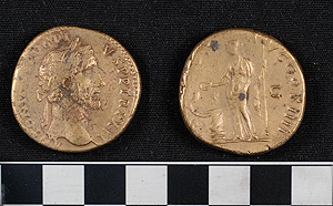 Thumbnail of Coin: Roman Empire, sestertius of Antoninus Pius (1919.63.0481)