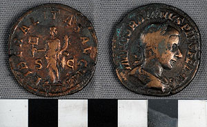 Thumbnail of Coin: Roman Empire, AE sestertius ofor III (1919.63.0535)