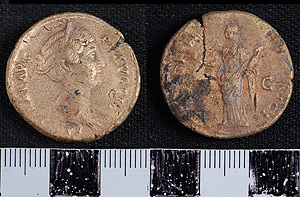 Thumbnail of Coin: Sestertius of Faustina Junior (1919.63.1479)