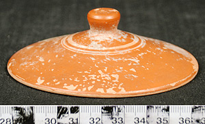 Thumbnail of Red-Glaze Pyxis, Cosmetics Container: Lid (1922.01.0064B)