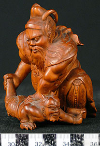 Thumbnail of Okimono: Shoki, Demon Killer, Wrestling with an Oni (Japanese Demon) (2008.11.0001)