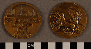 Thumbnail of Commemorative Olympic Medallion:  "1948 London" (1901.14.0007)