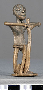 Thumbnail of Reproduction Gold Weight, Human Form, Man Pushing a Stick (1971.04.0005)