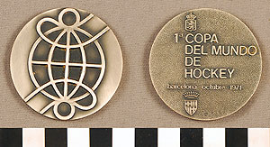 Thumbnail of Commemorative Medallion for the 1st World Cup of Hockey in Barcelona (1977.01.0124)
