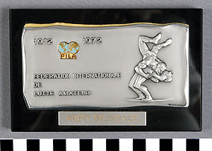 Thumbnail of Commemorative Plaque: "Federation Internationale de Lutte Amateur" (1977.01.0249)