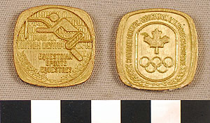 Thumbnail of Commemorative Olympic Medallion: Equestrian Sports, Canadian Olympic Association at the 1972 Munich Olympiad (1977.01.0266B)