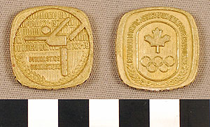 Thumbnail of Commemorative Olympic Medallion: Gymnastics, Canadian Olympic Association at the 1972 Munich Olympiad (1977.01.0266R)