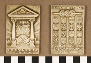 Thumbnail of Commemorative Plaque: "V Juegos Deportivos Centroamericanos Y Del Caribe, Barranquilla Deciembre 1946" ()