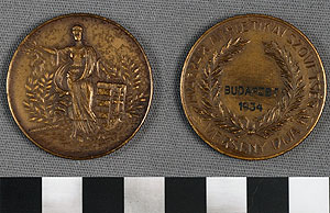 Thumbnail of Commemorative Medallion: "Magyar Athletikai Szovetseg, Verseny Dija, Budapest 1934" (1977.01.0630)
