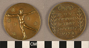 Thumbnail of Commemorative Medallion: "II Jeux Olympiques D. Hiver, St. Moritz 1928" (1977.01.0634)