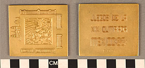 Thumbnail of Olympic Commemorative Plaque: "Juegos De La XIX Olimpiada Mexico 68" (1977.01.0638)