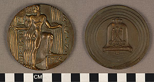 Thumbnail of Olympic Participation Medal: XI Summer Olympiad (1977.01.0644A)