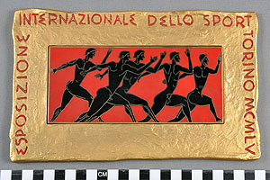 Thumbnail of Commemorative Plaque: "Esposizione Internazionale dello Sport Torino MCMLV" (1977.01.0682)