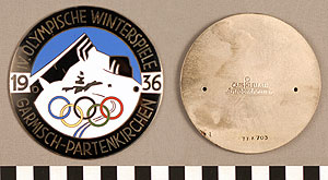 Thumbnail of Olympic Commemorative Medallion: "1936, IV Olympische Winterspiele, Garnisch-Partenkirchen" (1977.01.0703)