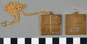 Thumbnail of Commemorative Olympic Pendant Necklace (1977.01.0761A)