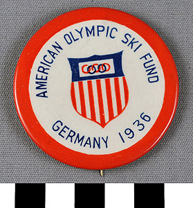 Thumbnail of Button: "American Olympic Ski Fund, Germany 1936" (1977.01.0977)