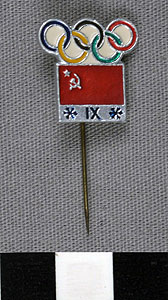 Thumbnail of Commemorative Olympic Stick pin: IX Winter Games (1977.01.1090)