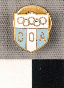 Thumbnail of Olympic Commemorative Cuff Link: "C.O.A." (1977.01.1111)