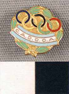 Thumbnail of Olympic Commemorative Cuff Link: "C.A.D.C.O.A." (1977.01.1135)