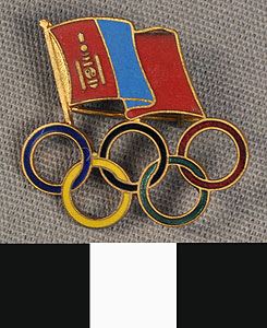 Thumbnail of Commemorative Olympic Pin: Mongolian Flag (1977.01.1140)