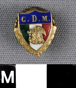 Thumbnail of Commemorative Pin: "C.D.M." (1977.01.1169)
