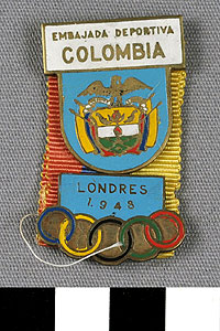 Thumbnail of Commemorative Olympic Pin: Sports Ambassador Colombia (1977.01.1198)