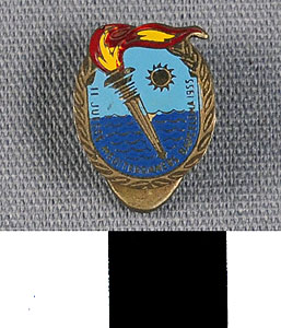 Thumbnail of Commemorative Cuff Link:  "1955 II Juegos Mediterraneos Barcelona"  (1977.01.1203)