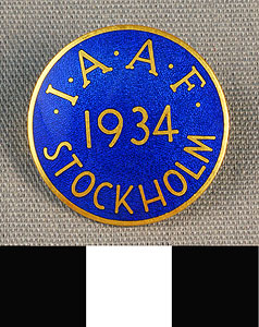 Thumbnail of Pin: "I.A.A.F. Stockholm 1934" (1977.01.1207)