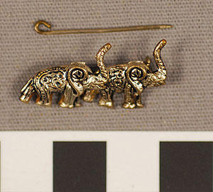 Thumbnail of Lapel Pin: Elephants (1977.01.1322)