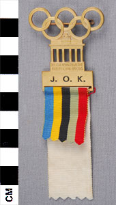 Thumbnail of IOC Officials Badge: XI Olympiad (1977.01.1361)