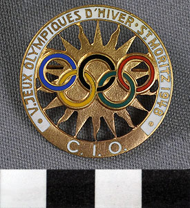 Thumbnail of IOC Pin: V Winter Olympics (1977.01.1373)