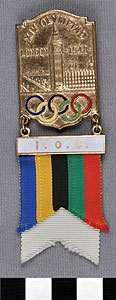 Thumbnail of IOC Officials Badge: XIV Olympiad (1977.01.1379)