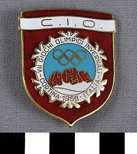 Thumbnail of International Olympics Committee Pin: VII Winter Olympics (1977.01.1390)