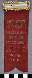 Thumbnail of Referee Badge: Ohio State, Wisconsin, Northwestern, Chicago Track Meet (1977.01.1406)