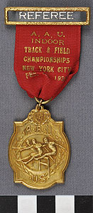 Thumbnail of Referee Badge: Amateur Athletic Union Indoor Track & Field Championships (1977.01.1407)