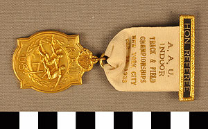 Thumbnail of Honorary Referee Badge: Amateur Athletic Union Indoor Track  & Field Championships (1977.01.1411)