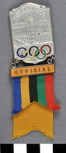 Thumbnail of Officials Badge: XIV Olympiad (1977.01.1445)