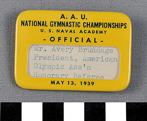 Thumbnail of Identification Badge: Honorary Referee, A.A.U National Gymnastic Championships (1977.01.1471)