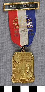 Thumbnail of Referee Badge: Amateur Athletic Union Senior Indoor Track and Field Championships (1977.01.1477)