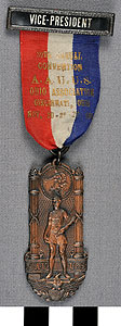Thumbnail of Vice President Badge: 39th Annual Convention, Amateur Athletic Union, Ohio Association (1977.01.1487)