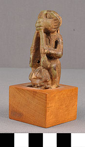 Thumbnail of Plaster Cast of a Votive Monkey Playing a Double Flute (1948.01.0072)