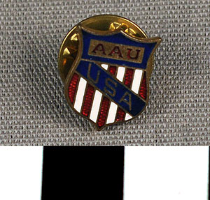 Thumbnail of Tie Tack:  "A.A.U. / U.S.A." (1977.01.1007B)