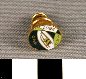 Thumbnail of Tie Tack: "U.S.A. / A.A.U. Luge" (1977.01.1017)