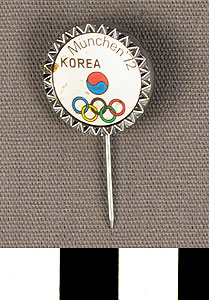 Thumbnail of Commemorative Stick Pin: XX Summer Olympics, Korea (1977.01.1020)